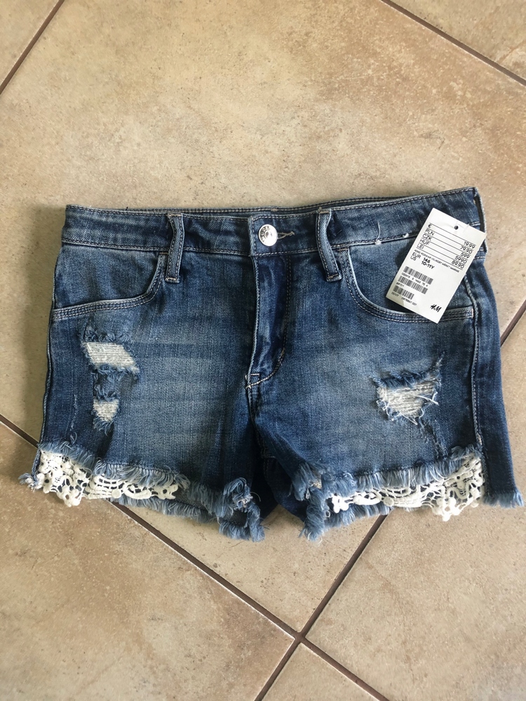 Detská košeľa - Kraťasy h & m 146 biely, modrý