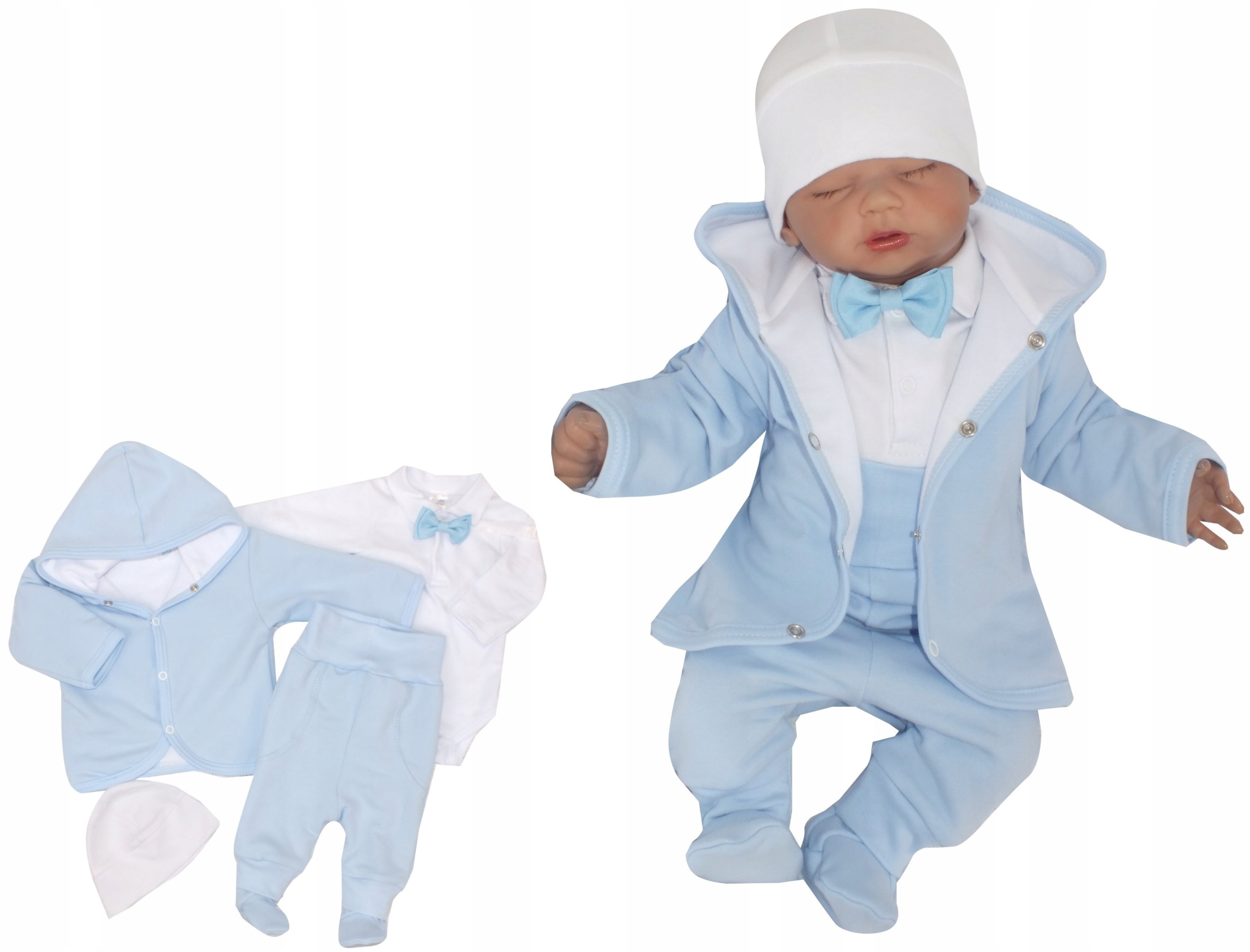 Detský komplet - Baby Set Zyzio & Zuzia 56 White, Blue 5 ks.