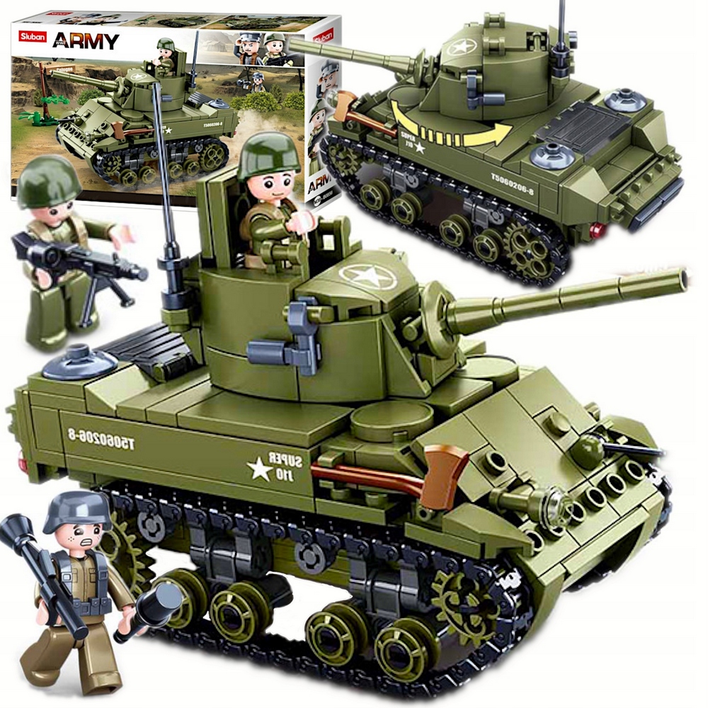 Bloky AMERICAN Tank M3/M5 Stuart US Army Military 2 Figuríny 344 Ele