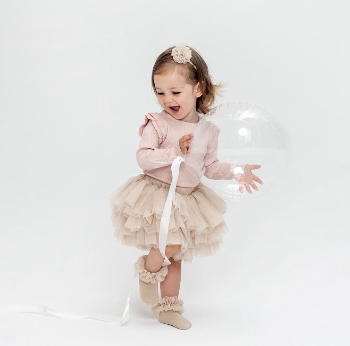 Bloomers tutu béžové ozdôbky Tulle R92 (24 m)