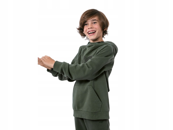 Mikina - 4f Detská mikina Veľkosť 134 Khaki s dlhým rukávom