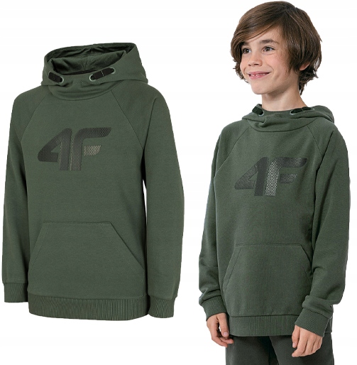 Mikina - 4f Detská mikina Veľkosť 164 Khaki s dlhým rukávom