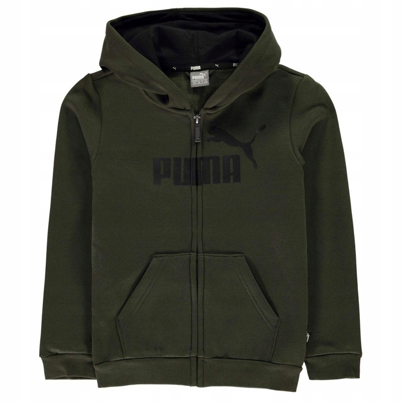 Mikina - Puma Detská mikina veľkosť 152 khaki s dlhým rukávom