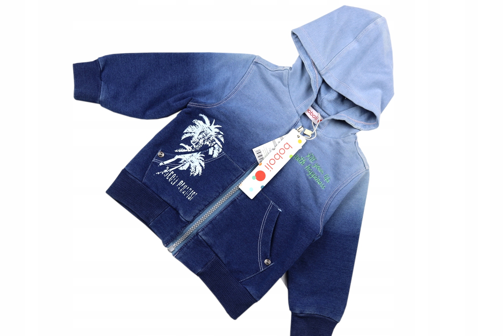 Mikina - Boboli Detská mikina veľkosti 74 Blue s dlhým rukávom