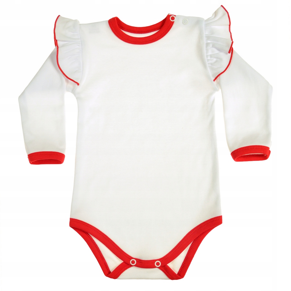 Dupačky - Baby Rampers krivoval 98 bielych, červených