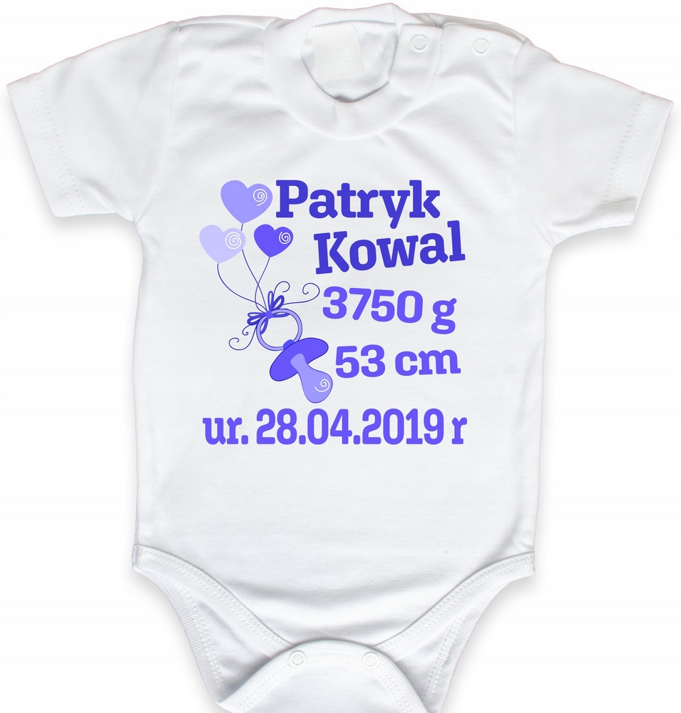 Detské body - Bavlnené výtlačky s krátkym rukávom Body Veľkosť 56 pripevnené gombíkmi