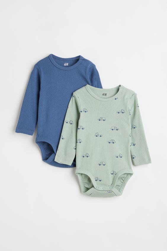 Detské body - Bavlna s dlhým rukávom H&M Veľkosť 80 pripevnená západkou