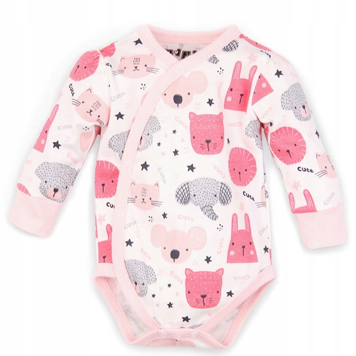 Detské body - Dlhá -sleeved Nini bavlnená veľkosť tela 68