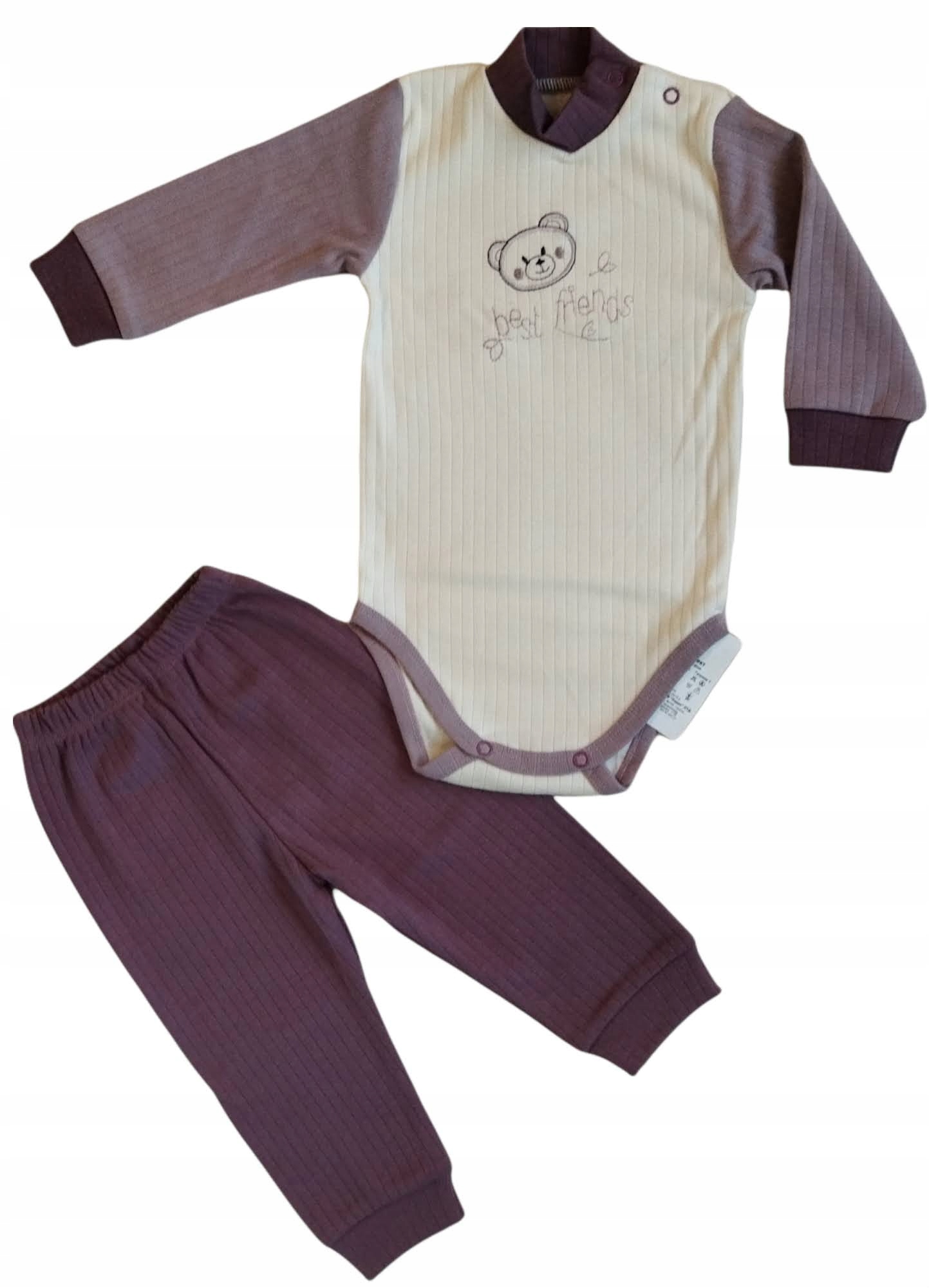 Detský komplet - Baby Set Ladan 68 ECRU, Purple 2 PCS.