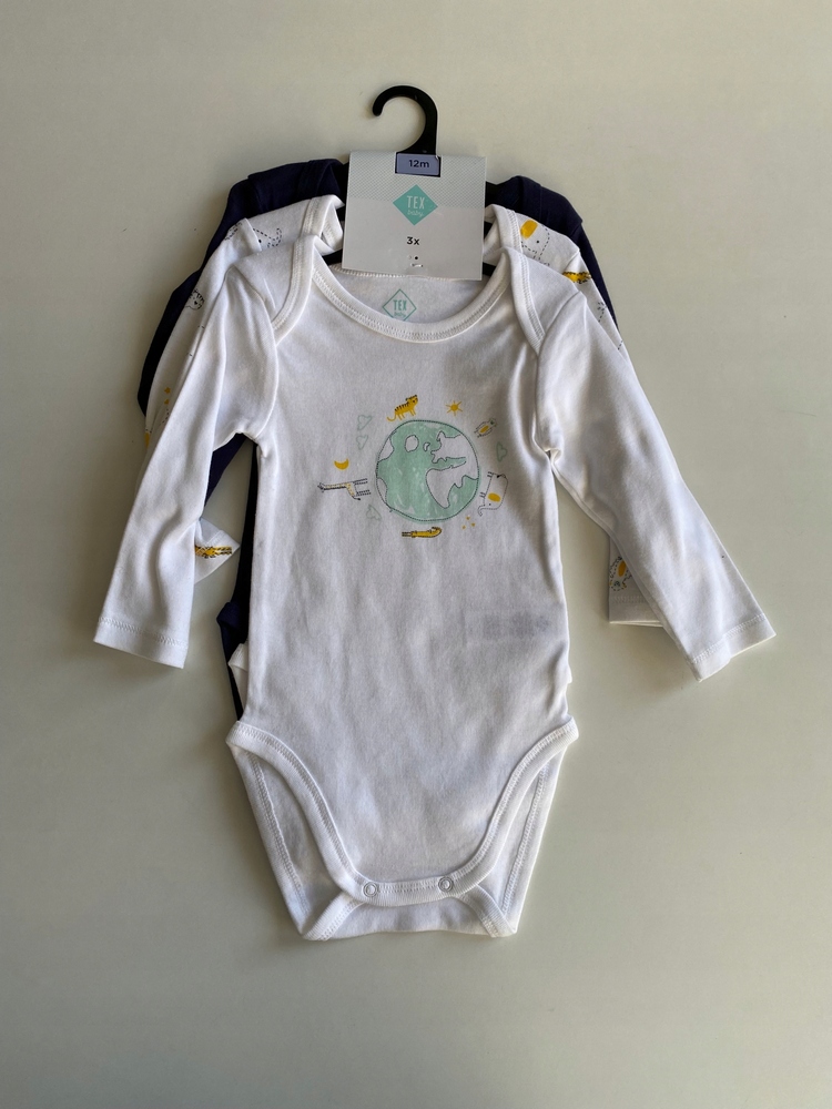 Detské body - Dlhé telovanie Texties veľkosti 86 pripevnené západkou
