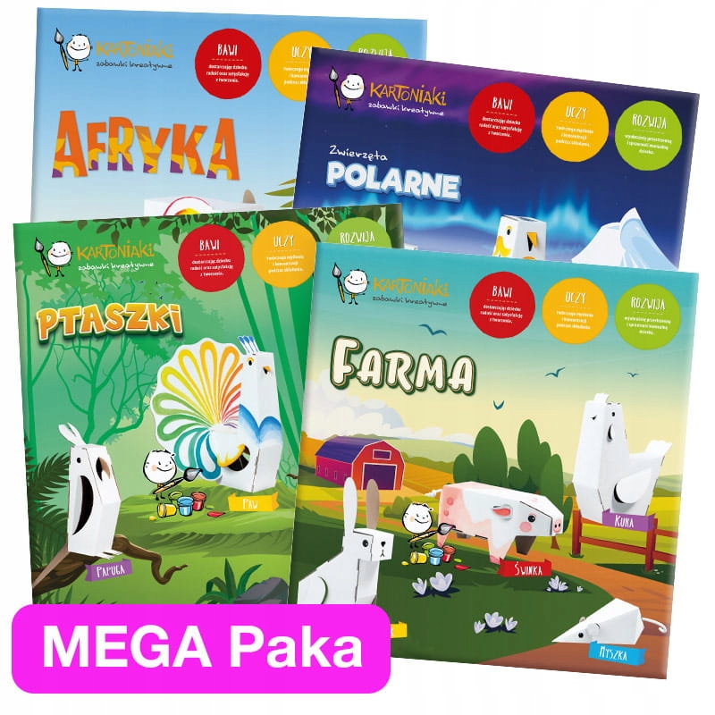 Set 4v1 Zvieratá VTÁKY + POLAR + FARMA + AFRIKA