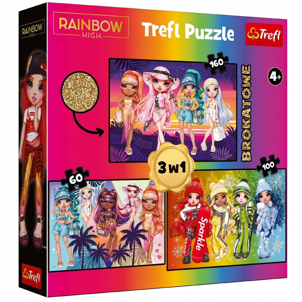 Puzzle - 3v1 trblietavé puzzle RAINBOW HIGH 320 ks.