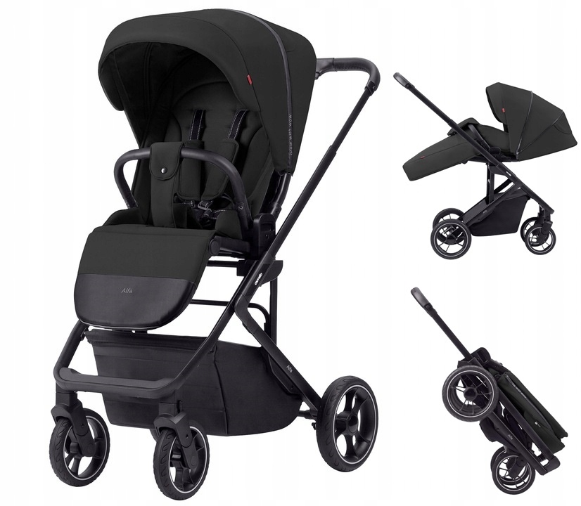 Vychádzkový kočík - Carrello Alfa 2023 Midnight Black Stroller