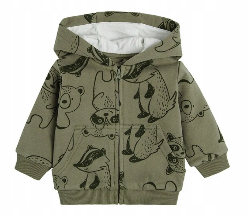Mikina - Cool Club Detská mikina veľkosti 104 s dlhým rukávom, khaki