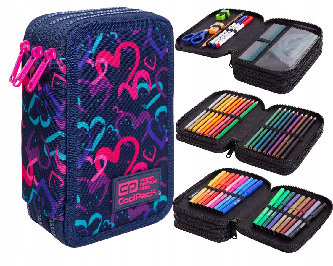 Školský peračník - Coolpack ceruzka Cool Jumper 3 Chambers C67141 Hearts