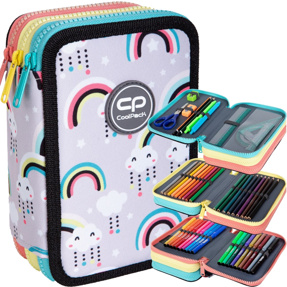 Školský peračník - Coolpack ceruzka puzdro Triple Equipment Rainbow Rainbow