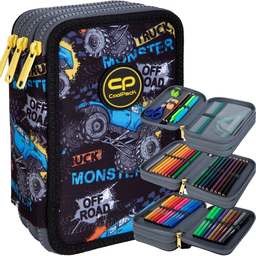 Školský peračník - Coolpack-campus-piórnik-aztec modrá