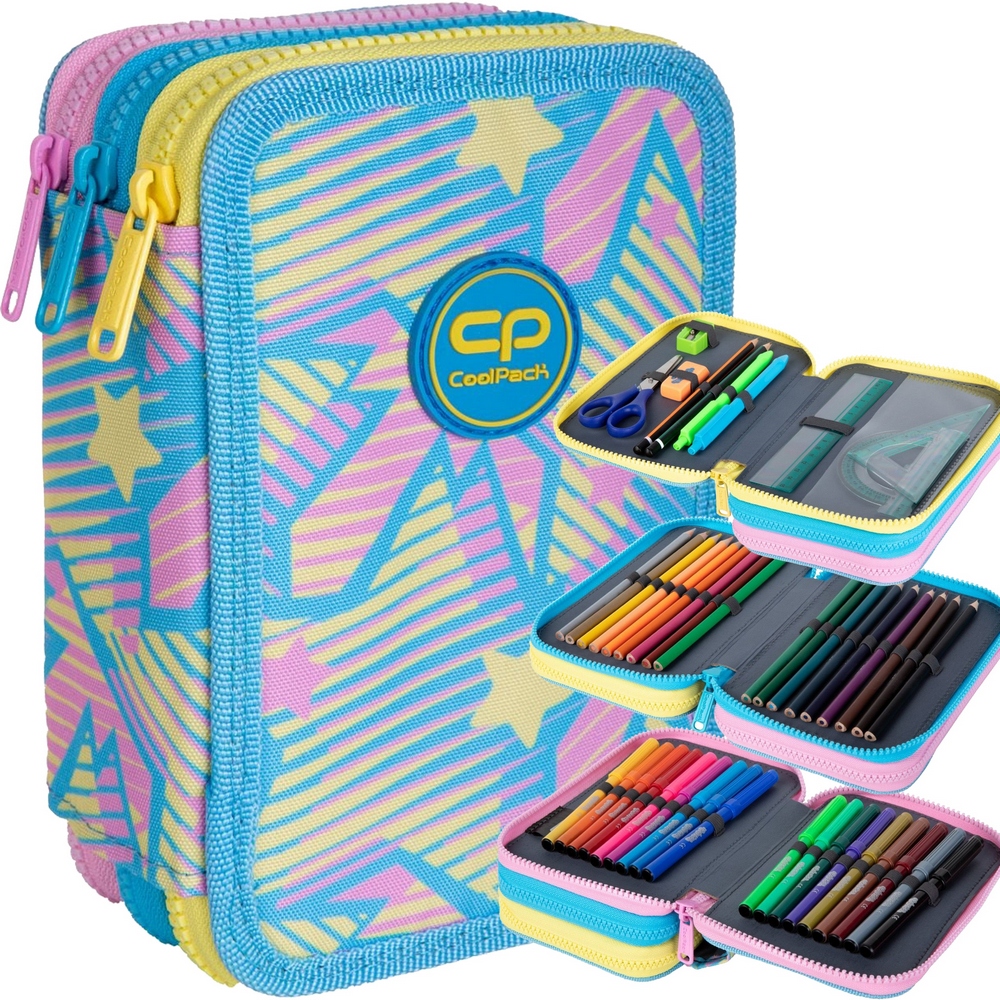 Školský peračník - Coolpack tri -Chamber Cencil Case vybavený ombre