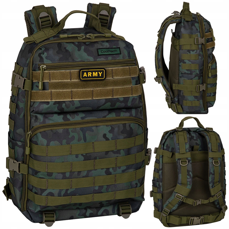 Taktický mestský batoh CoolPack Soldier 27 l v maskáčovom dizajne