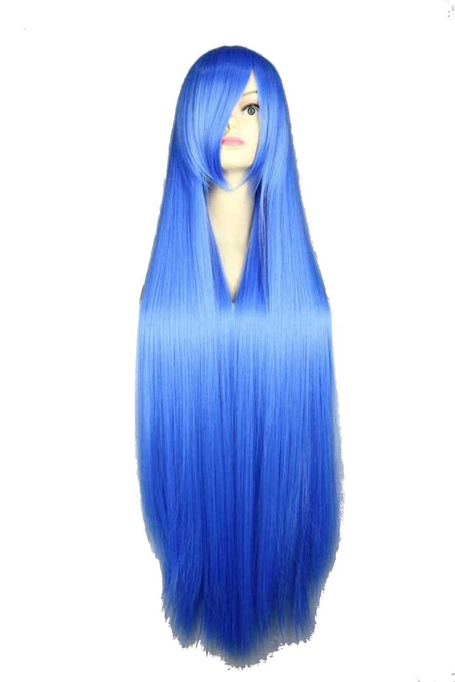 Kostým, maska - Cosplay peruka 100 cm na anime manga modrá