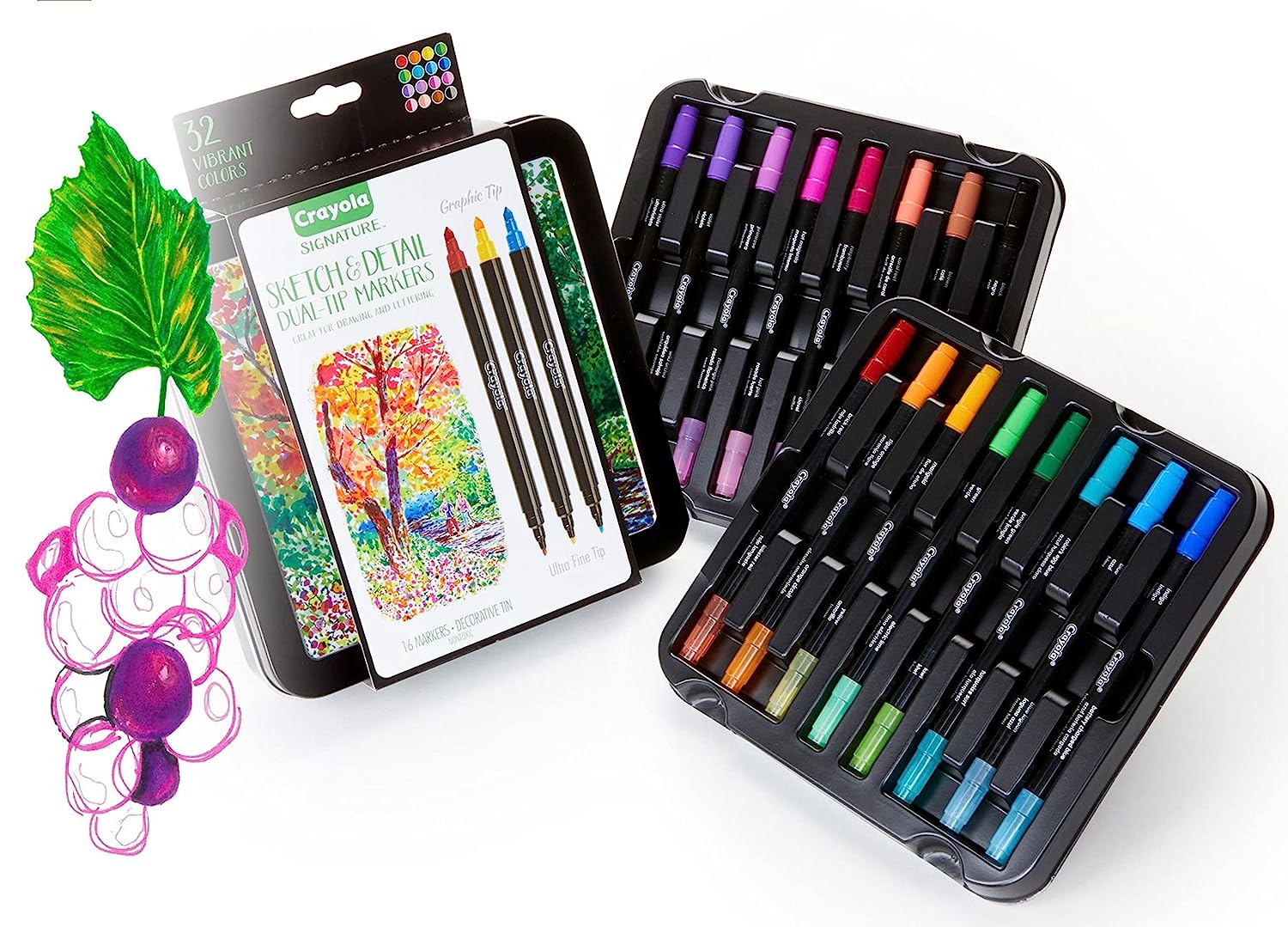 CRAYOLA OBOJSTRANNÉ UMELECKÉ ZNAČKY 32 farieb