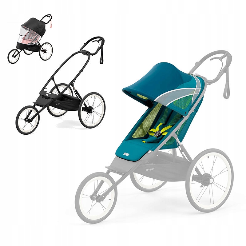 Športový kočík - Cybex Avi Black / Maliblue + fólia