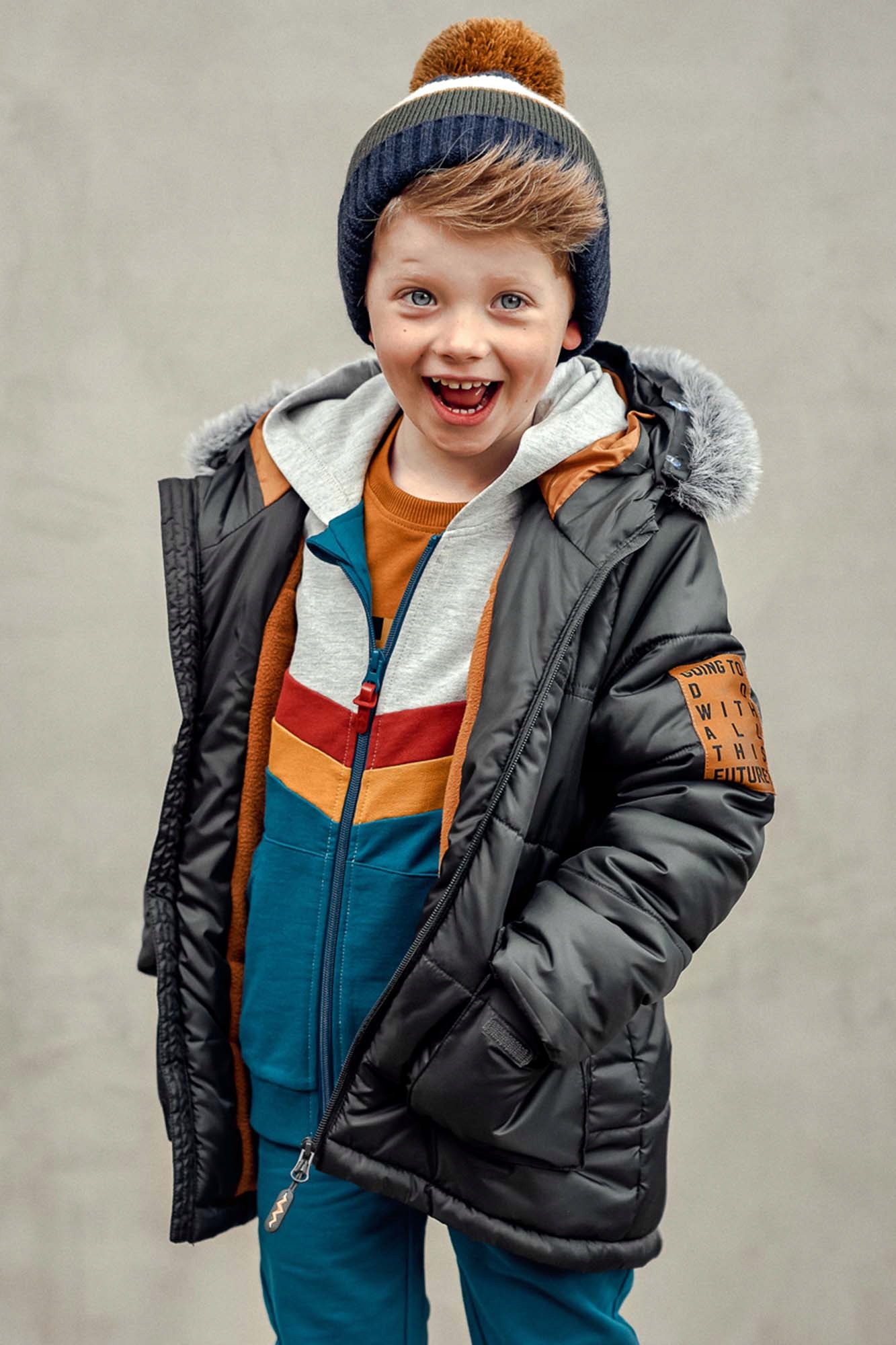 Detská bunda - Boysy Winter Jacket Khaki 92 Coccodrillo