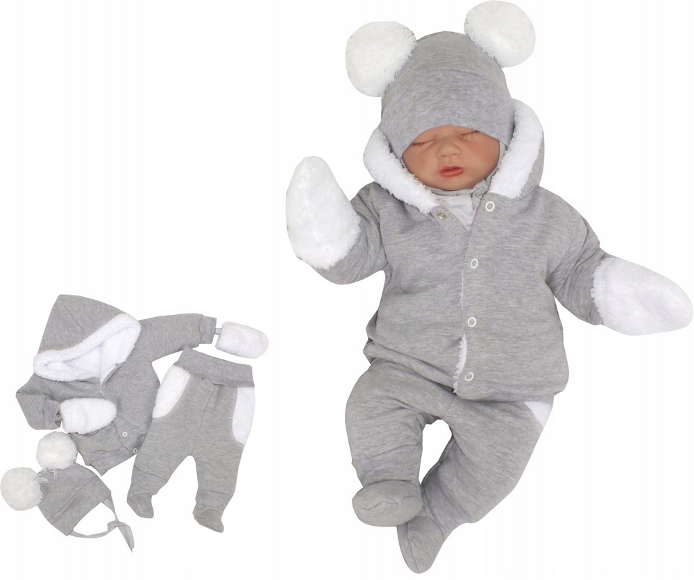 Detská kombinéza - Detské kombinézy Zyzio a Zuzia 74 White, Grey