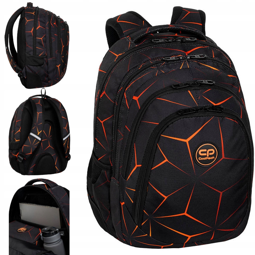 Mládežnícky batoh CoolPack Drafter Lava s 3 komorami a vreckom na laptop