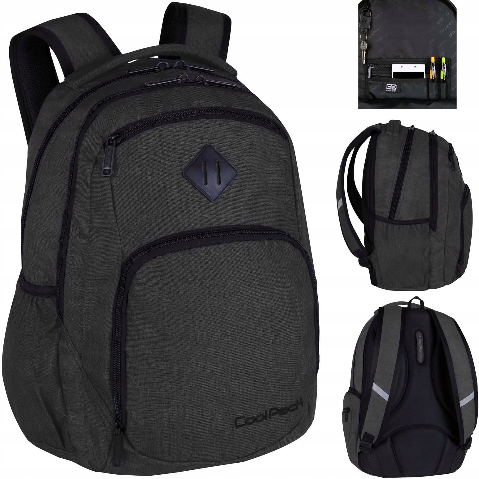 CoolPack školský batoh pre mládež Break black