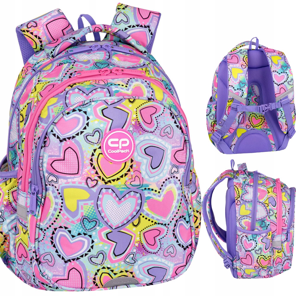 Módny školský batoh Coolpack Jerry pre dievčatá 1-3 triedy - Pastel Heart