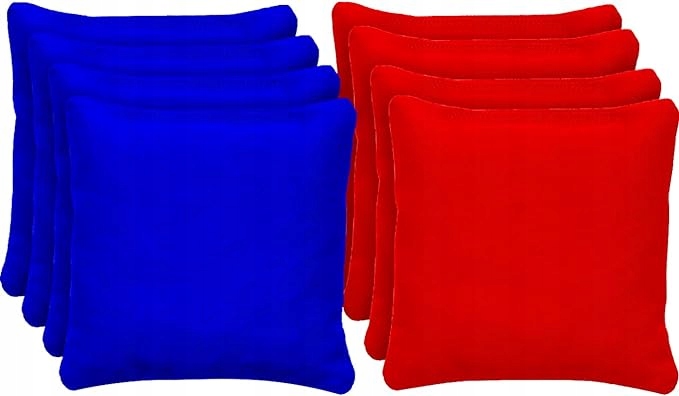 Cornhole 4 modré a 4 červené tašky Oficiálne veľkosti Prémiová kvalita
