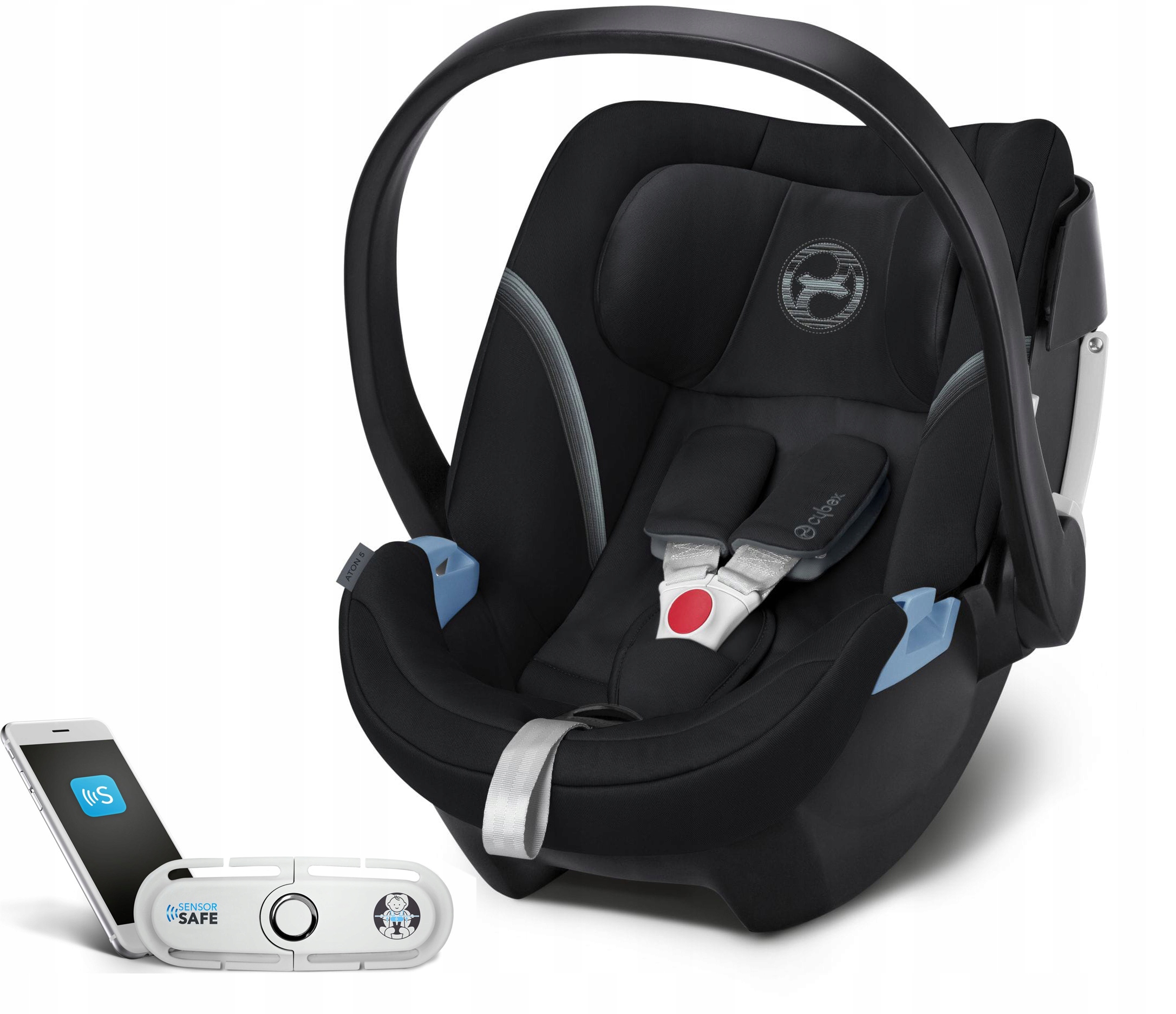 Autosedačka Cybex Aton 5 0-13 kg + bezpečnostná súprava Cybex SensorSafe 4 v 1 sivá