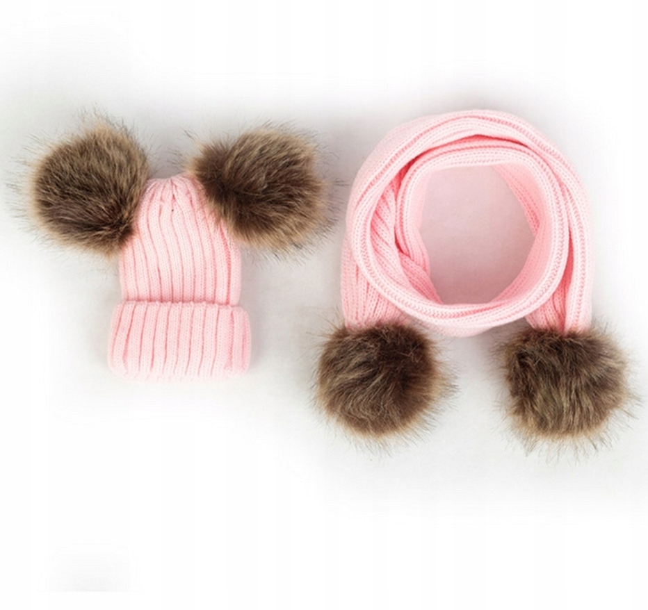 Detská zimná čiapka dva pompoms