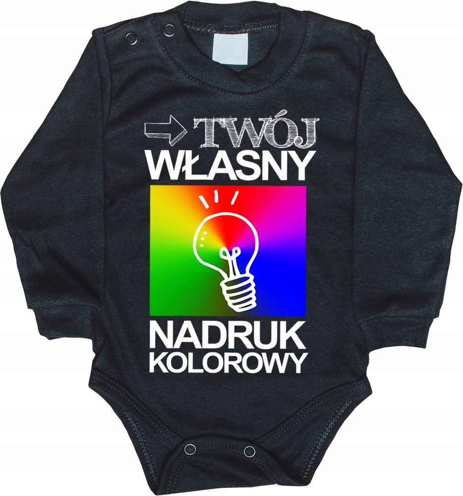 Detské body - Výtlačok bavlny s dlhým rukávom, veľkosť 56 pripevnená západkou
