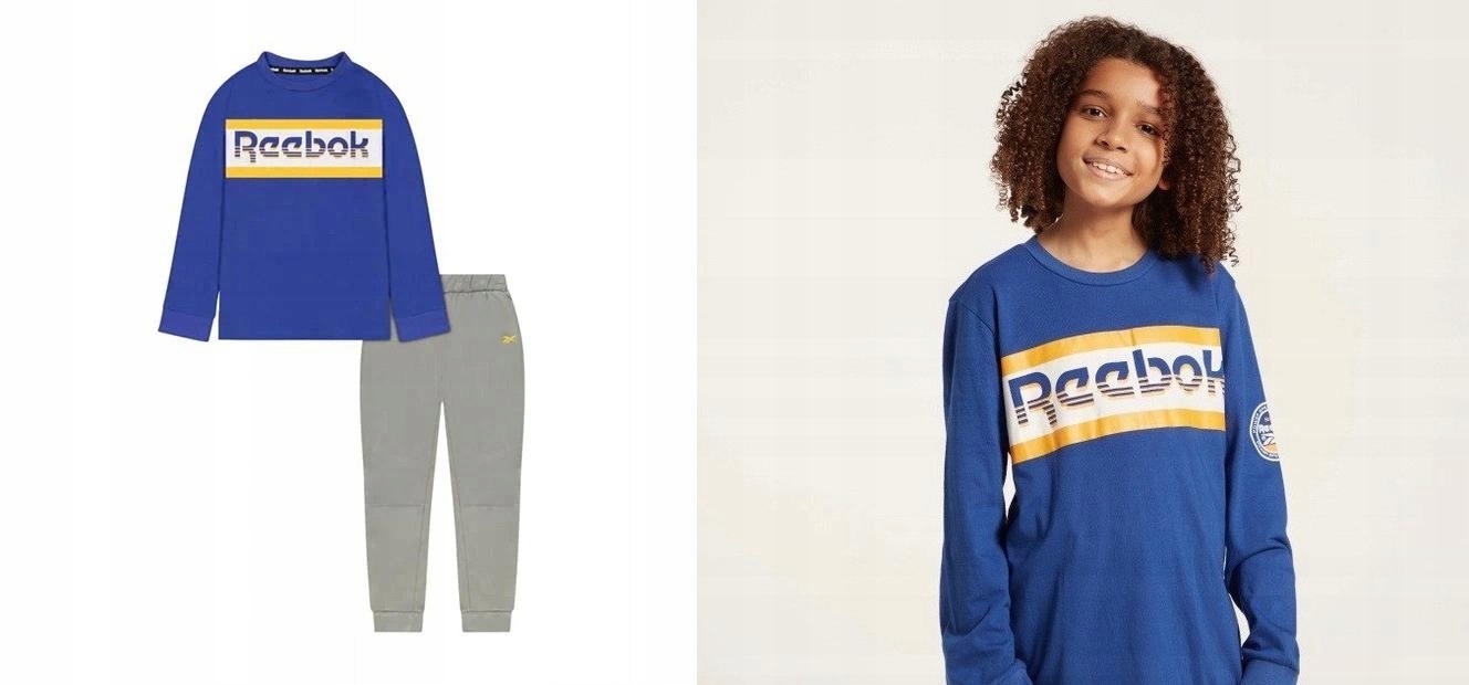 Teplaková súprava - Detské dráhy Reebok Veľkosť 140 čierna, šedá