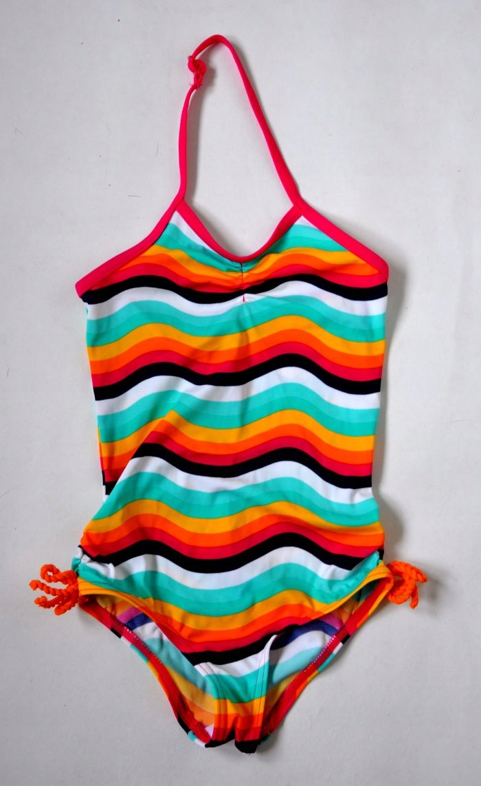 Detské plavky - Jeden -kus outfit. 128 biela, námornícka modrá, modrá, oranžová, ružová, viacnásobná, žltá, žltá
