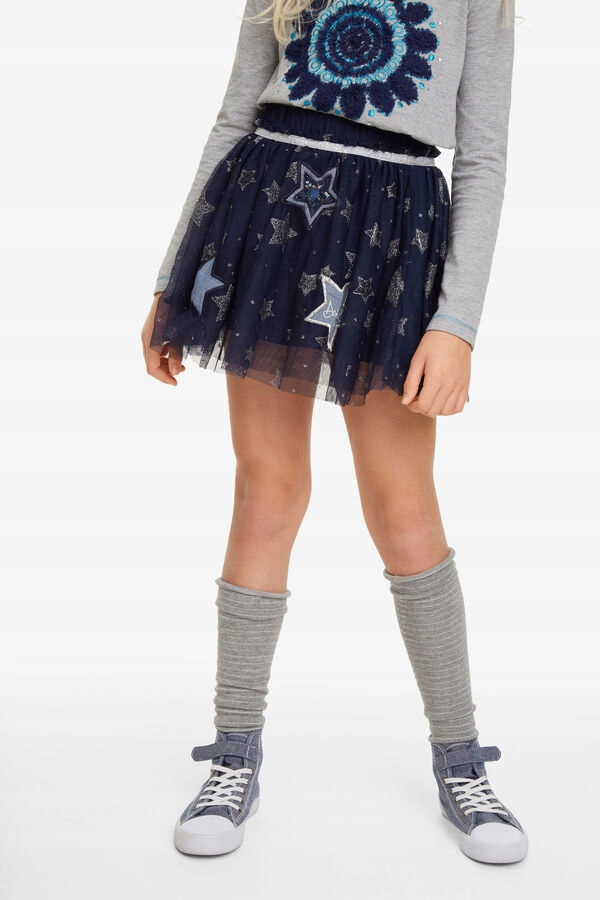 Desigual Navy Blue Tulle Sukňa (9-10L)