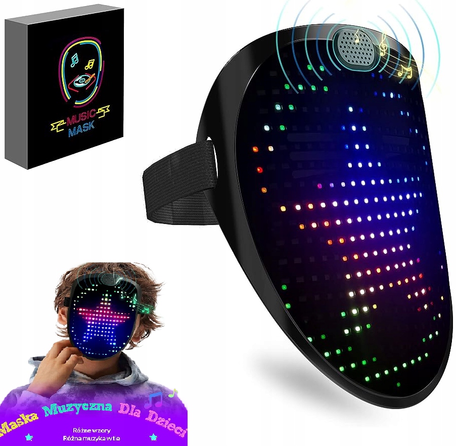 LED DIGITÁLNA MASKA MUSIC 60 DIZAJNOV HUDOBNÁ MASKA SPOLOČENSKÉ ŠATY
