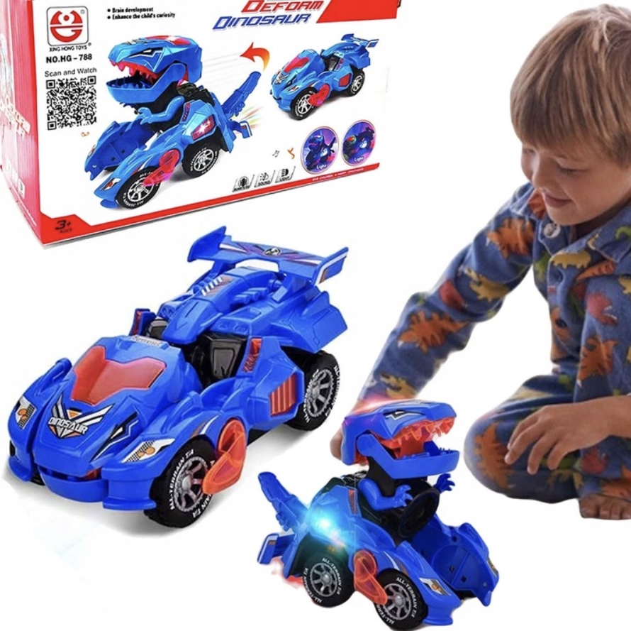 Rozpravkové auto - DINOSAUR AUTO ROBOT HRA SVETLÁ JAZDÍ AUTO