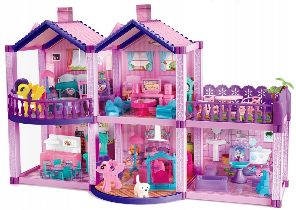Pony Dollouse Villa Figurins Furniture Terrace