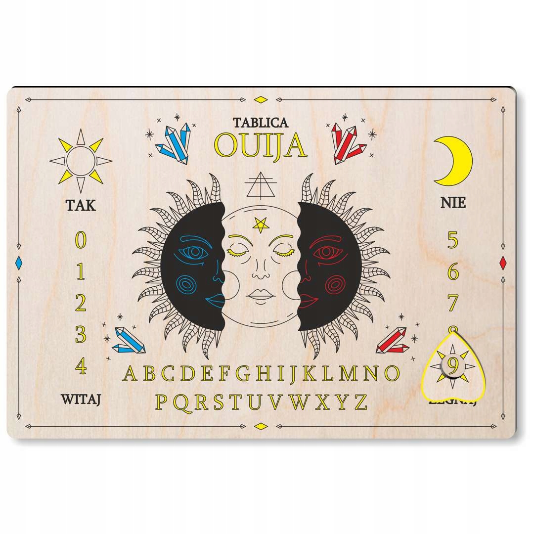 Drevený spiritistický stôl BOARD OUIJA BOARD HALLOWEEN v poľštine