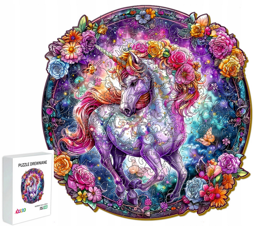 DREVENÉ PUZZZLE PRE DETI 144 KUSOV DARČEK JEDNOROŽEC PRE DETI