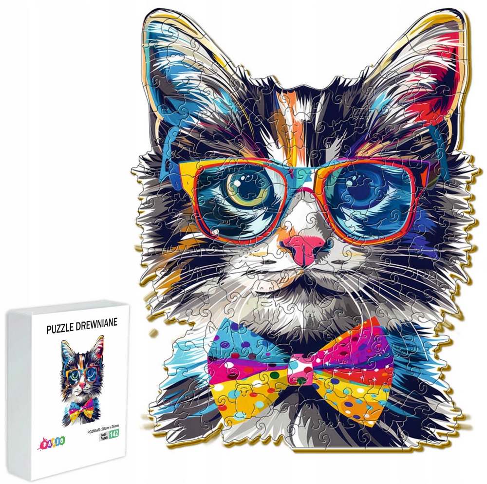 DREVENÉ PUZZZLE PRE DOSPELÉ DETI 142 KUSOV DARČEK MAČKA PRE DETI
