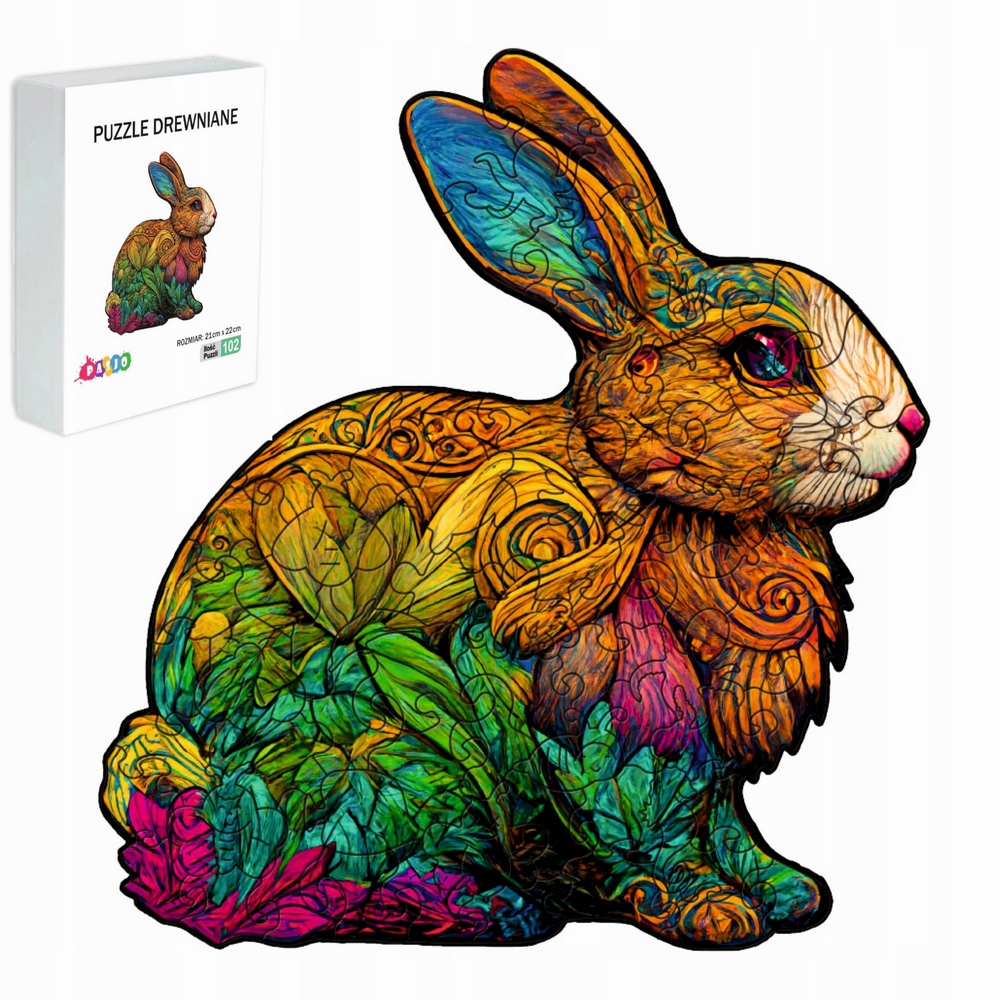 DREVENÉ PUZZZLE PRE DOSPELÉ DETI102 ELEMENTS DARČEK ZAJIKA PRE DETI