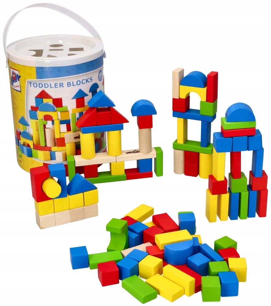 Drevená skladačka - Drevené bloky 100 pcs