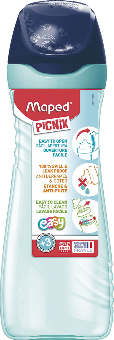 Detský desiatový box, fľaša - Veľká fľaša 580 ml mapovanej piknikovej fľaše