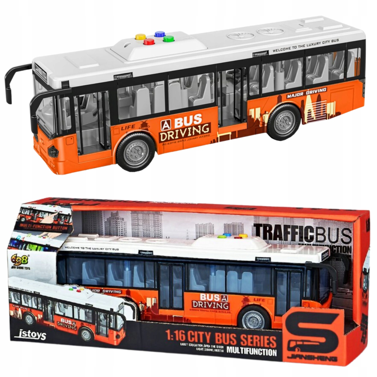 Autobus, električka - Drevené vzdelávacie bloky City Set 115 El.