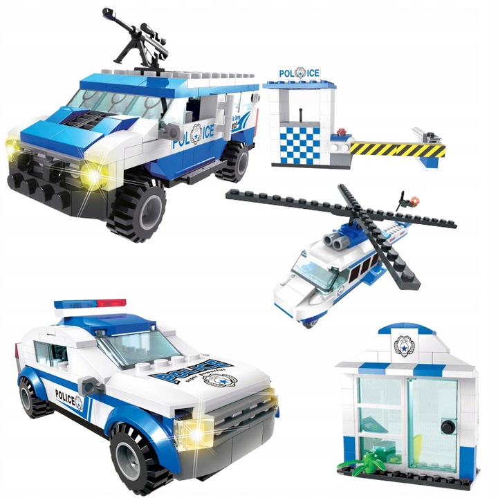 Stavebnica, slamky - Veľká sada blokov City Blocks Police Set