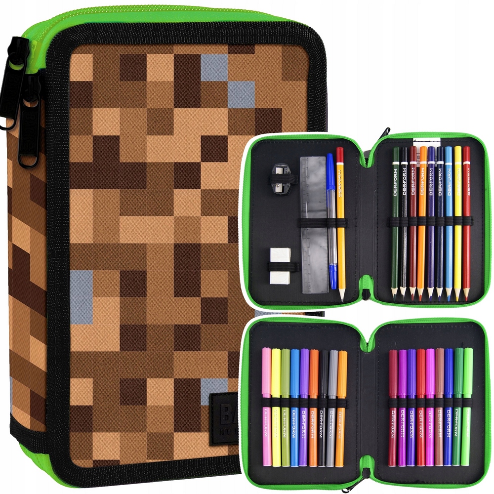 Školský peračník - Dva puzdro na ceruzku vybavenú -pre ventilátor Minecraft